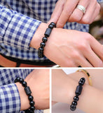 Főnix & sárkány fekete obszidián karkötők - pároknak