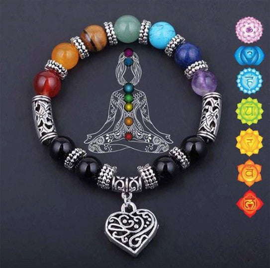 Energiespendendes Armband mit 7 Chakra-Herzen – ZenVilag.hu