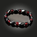 Red agate, hematite bracelet