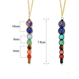 Micro macrame necklace with 7 chakra stones