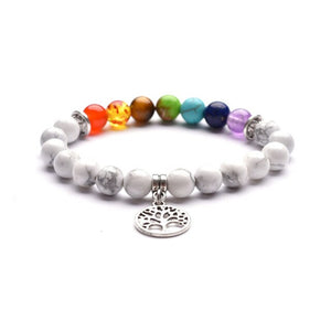 7 chakra bracelet with tree of life pendant