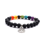 7 chakra bracelet with tree of life pendant