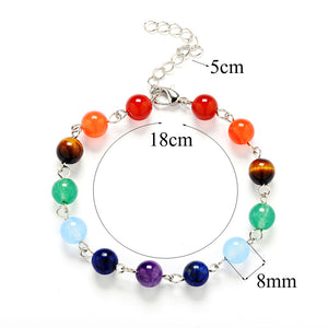7 chakra adjustable chain bracelet