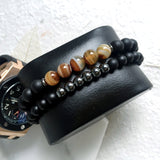 Guardian of soul and body bracelet - black onyx, hematite and crown marble set