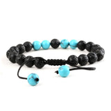 Turquoise lava stone adjustable bracelet