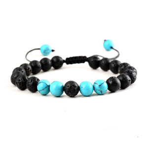 Turquoise lava stone adjustable bracelet