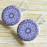 Blue soothing mandala earrings